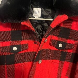 GAP Red and Black Plaid Jacket